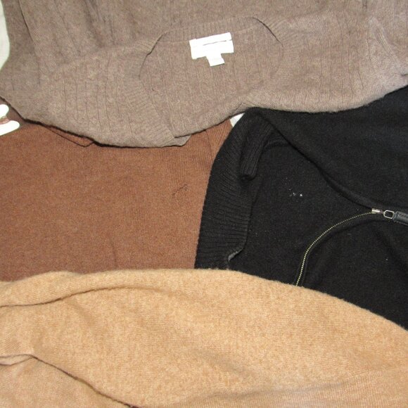 Lot Of 8 100% Cashmere Sweater Cutter Lot Upcycle Recycle DIY Muted Neutral 4lbs - Picture 4 of 5